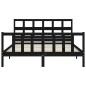 vidaXL Massivholzbett mit Kopfteil Schwarz 160x200 cm vidaXL Massivholzbett mit Kopfteil Schwarz 160x200 cm
