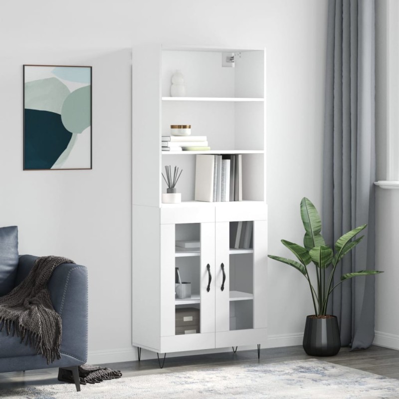 vidaXL Highboard Weiß 69,5x34x180 cm Holzwerkstoff vidaXL Highboard Weiß 69,5x34x180 cm Holzwerkstoff