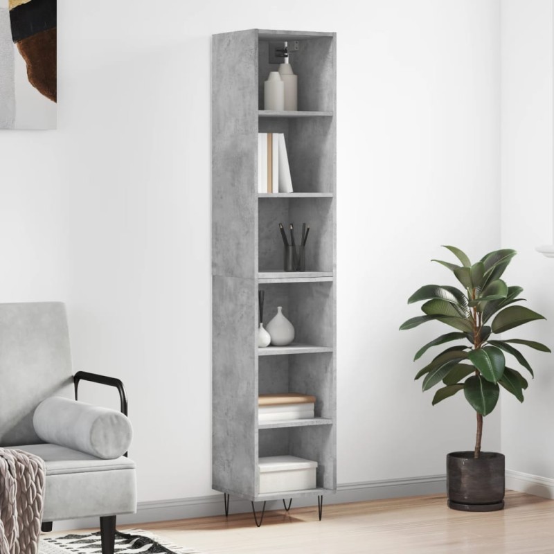 vidaXL Highboard Betongrau 34,5x32,5x180 cm Holzwerkstoff vidaXL Highboard Betongrau 34,5x32,5x180 cm Holzwerkstoff