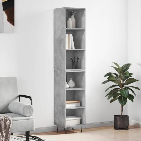 vidaXL Highboard Betongrau 34,5x32,5x180 cm Holzwerkstoff