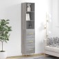 vidaXL Highboard Grau Sonoma 34,5x34x180 cm Holzwerkstoff vidaXL Highboard Grau Sonoma 34,5x34x180 cm Holzwerkstoff