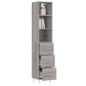 vidaXL Highboard Grau Sonoma 34,5x34x180 cm Holzwerkstoff vidaXL Highboard Grau Sonoma 34,5x34x180 cm Holzwerkstoff