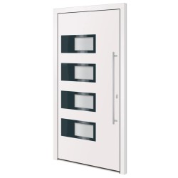 vidaXL Haustür Weiß 110x210 cm Aluminium und PVC