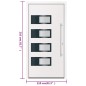 vidaXL Haustür Weiß 110x210 cm Aluminium und PVC vidaXL Haustür Weiß 110x210 cm Aluminium und PVC