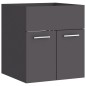 vidaXL Waschbeckenunterschrank mit Einbaubecken Grau Holzwerkstoff vidaXL Waschbeckenunterschrank mit Einbaubecken Grau Holzwerkstoff