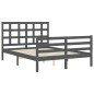 vidaXL Massivholzbett mit Kopfteil Grau 140x200 cm vidaXL Massivholzbett mit Kopfteil Grau 140x200 cm