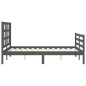 vidaXL Massivholzbett mit Kopfteil Grau 140x200 cm vidaXL Massivholzbett mit Kopfteil Grau 140x200 cm