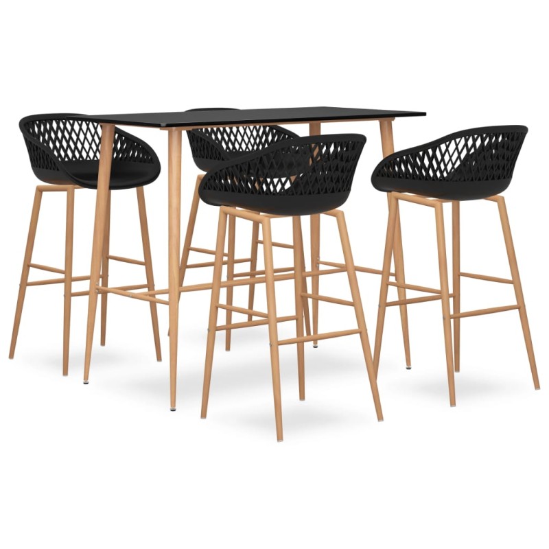 vidaXL 5-tlg. Bar-Set Schwarz vidaXL 5-tlg. Bar-Set Schwarz