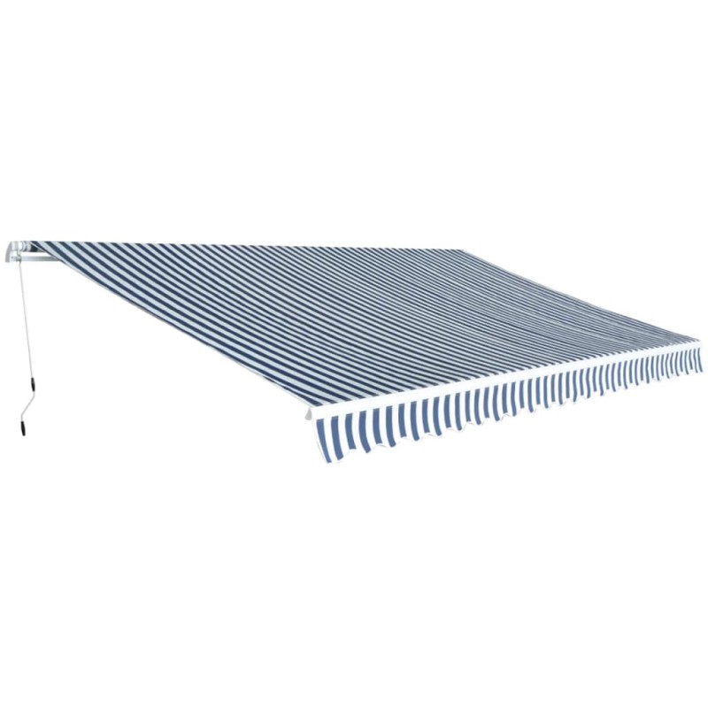 vidaXL Gelenkarmmarkise 500 cm Blau/Weiß vidaXL Gelenkarmmarkise 500 cm Blau/Weiß