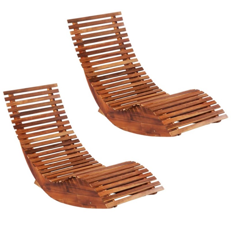 vidaXL Schaukelstühle Sonnenliegen 2 Stk. Akazienholz vidaXL Schaukelstühle Sonnenliegen 2 Stk. Akazienholz