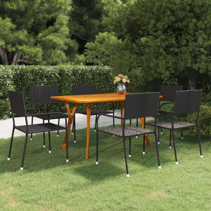 vidaXL 7-tlg. Garten-Essgruppe Schwarz vidaXL 7-tlg. Garten-Essgruppe Schwarz