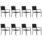 vidaXL 9-tlg. Garten-Essgruppe Poly Rattan Schwarz vidaXL 9-tlg. Garten-Essgruppe Poly Rattan Schwarz