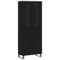 Highboard Schwarz 69,5x34x180 cm Holzwerkstoff Highboard Schwarz 69,5x34x180 cm Holzwerkstoff