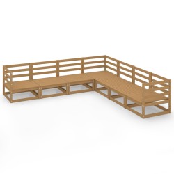 vidaXL 7-tlg. Garten-Lounge-Set Honigbraun Massivholz Kiefer