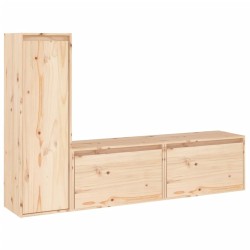 vidaXL TV-Schränke 3 Stk. Massivholz Kiefer