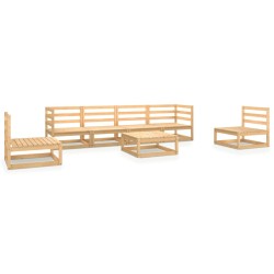 vidaXL 7-tlg. Garten-Lounge-Set Massivholz Kiefer