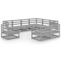 vidaXL 9-tlg. Garten-Lounge-Set Grau Kiefer Massivholz vidaXL 9-tlg. Garten-Lounge-Set Grau Kiefer Massivholz