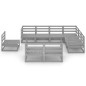 vidaXL 9-tlg. Garten-Lounge-Set Grau Kiefer Massivholz vidaXL 9-tlg. Garten-Lounge-Set Grau Kiefer Massivholz
