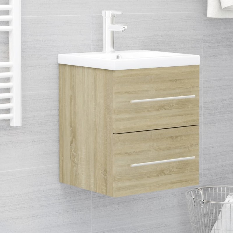 vidaXL Waschbeckenunterschrank Einbaubecken Sonoma-Eiche Holzwerkstoff vidaXL Waschbeckenunterschrank Einbaubecken Sonoma-Eiche Holzwerkstoff
