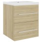 vidaXL Waschbeckenunterschrank Einbaubecken Sonoma-Eiche Holzwerkstoff vidaXL Waschbeckenunterschrank Einbaubecken Sonoma-Eiche Holzwerkstoff