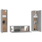 vidaXL 3-tlg. TV-Schrank-Set Grau Sonoma Holzwerkstoff