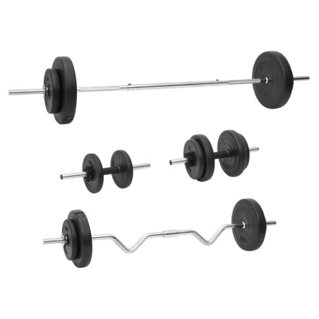 vidaXL Langhantel und Kurzhantel mit Gewichten 60 kg 