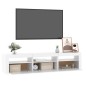 vidaXL TV-Schrank mit LED-Leuchten Weiß 180x35x40 cm vidaXL TV-Schrank mit LED-Leuchten Weiß 180x35x40 cm