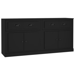 vidaXL Sideboards 2 Stk. Schwarz Holzwerkstoff