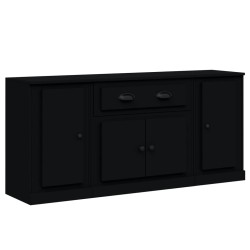 vidaXL Sideboards 3 Stk. Schwarz Holzwerkstoff