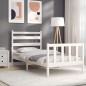 vidaXL Massivholzbett mit Kopfteil Weiß 90x190 cm vidaXL Massivholzbett mit Kopfteil Weiß 90x190 cm