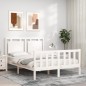 vidaXL Massivholzbett mit Kopfteil Weiß 140x190 cm vidaXL Massivholzbett mit Kopfteil Weiß 140x190 cm