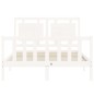 vidaXL Massivholzbett mit Kopfteil Weiß 140x190 cm vidaXL Massivholzbett mit Kopfteil Weiß 140x190 cm