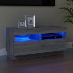 vidaXL TV-Schrank mit LED-Leuchten Grau Sonoma 80x35x40 cm