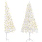 vidaXL Künstlicher Eck-Weihnachtsbaum mit Beleuchtung Weiß 150 cm PVC vidaXL Künstlicher Eck-Weihnachtsbaum mit Beleuchtung Weiß 150 cm PVC