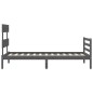 vidaXL Massivholzbett mit Kopfteil Grau 90x200 cm vidaXL Massivholzbett mit Kopfteil Grau 90x200 cm