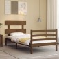 vidaXL Massivholzbett mit Kopfteil Honigbraun 100x200 cm vidaXL Massivholzbett mit Kopfteil Honigbraun 100x200 cm