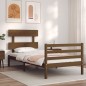 vidaXL Massivholzbett mit Kopfteil Honigbraun 100x200 cm vidaXL Massivholzbett mit Kopfteil Honigbraun 100x200 cm