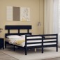 vidaXL Massivholzbett mit Kopfteil Schwarz 120x200 cm vidaXL Massivholzbett mit Kopfteil Schwarz 120x200 cm