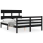 vidaXL Massivholzbett mit Kopfteil Schwarz 120x200 cm vidaXL Massivholzbett mit Kopfteil Schwarz 120x200 cm