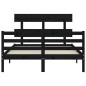 vidaXL Massivholzbett mit Kopfteil Schwarz 120x200 cm vidaXL Massivholzbett mit Kopfteil Schwarz 120x200 cm