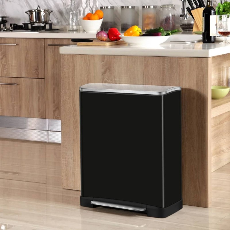 EKO Tretmülleimer E-Cube 50 L Mattschwarz EKO Tretmülleimer E-Cube 50 L Mattschwarz