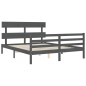 vidaXL Massivholzbett mit Kopfteil Grau 160x200 cm vidaXL Massivholzbett mit Kopfteil Grau 160x200 cm