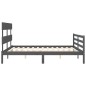 vidaXL Massivholzbett mit Kopfteil Grau 160x200 cm vidaXL Massivholzbett mit Kopfteil Grau 160x200 cm