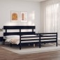 vidaXL Massivholzbett mit Kopfteil Schwarz 200x200 cm vidaXL Massivholzbett mit Kopfteil Schwarz 200x200 cm