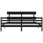 vidaXL Massivholzbett mit Kopfteil Schwarz 200x200 cm vidaXL Massivholzbett mit Kopfteil Schwarz 200x200 cm