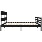 vidaXL Massivholzbett mit Kopfteil Schwarz 200x200 cm vidaXL Massivholzbett mit Kopfteil Schwarz 200x200 cm