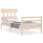 vidaXL Massivholzbett mit Kopfteil 90x200 cm vidaXL Massivholzbett mit Kopfteil 90x200 cm