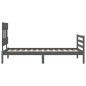 vidaXL Massivholzbett mit Kopfteil Grau 90x200 cm vidaXL Massivholzbett mit Kopfteil Grau 90x200 cm