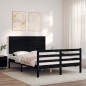 vidaXL Massivholzbett mit Kopfteil Schwarz 140x190 cm vidaXL Massivholzbett mit Kopfteil Schwarz 140x190 cm