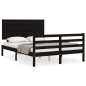vidaXL Massivholzbett mit Kopfteil Schwarz 140x190 cm vidaXL Massivholzbett mit Kopfteil Schwarz 140x190 cm